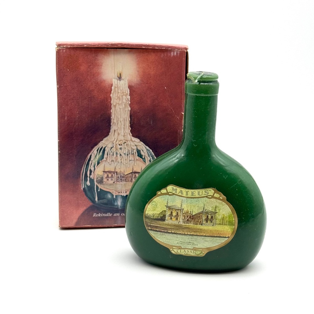 Mateus Wine Bottle Candle Vintage Novelty Wax Figural Shape In Box